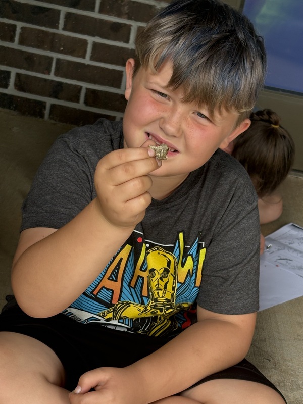 student exploring science activity