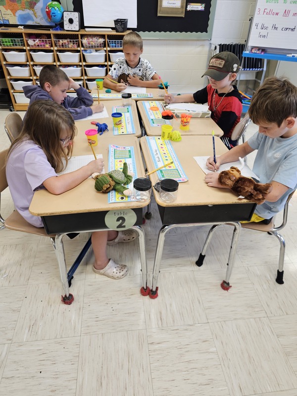 2nd grade student writing a story