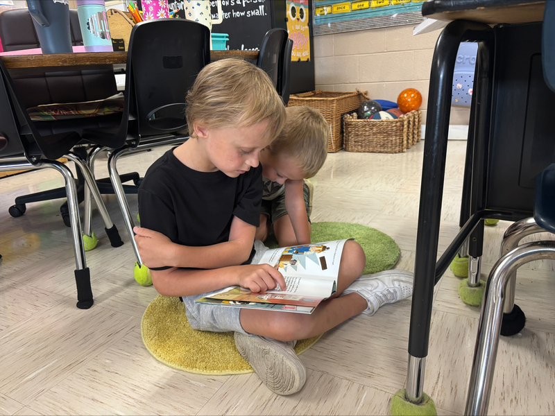 2nd Grader reading