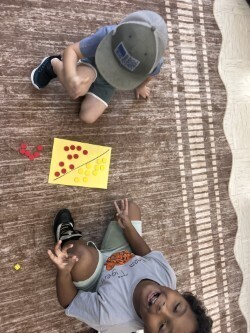 Kindergarten working on numbers