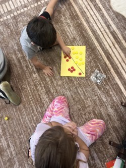 Kindergarten working on numbers