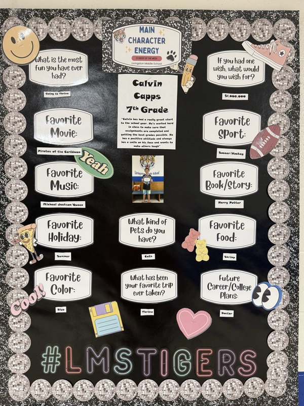 bulletin board of student answers