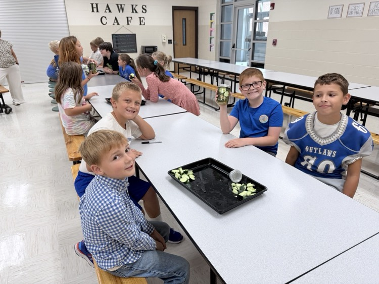 3rd grade students canning pickles