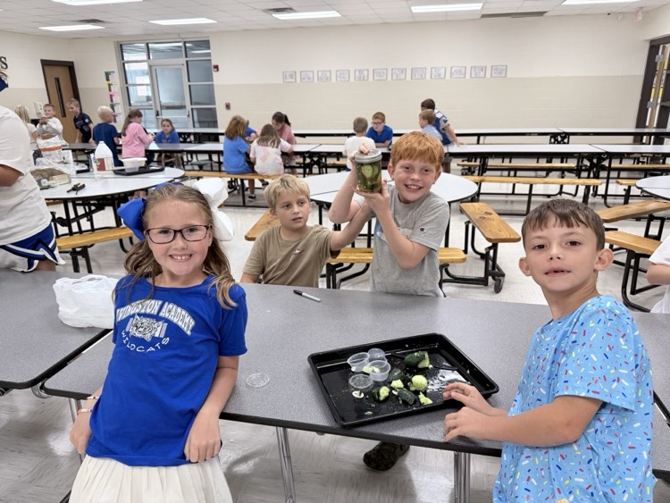 3rd grade students canning pickles