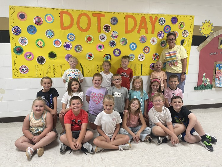 first grade celebrates international dot day- Miss Delk’s class