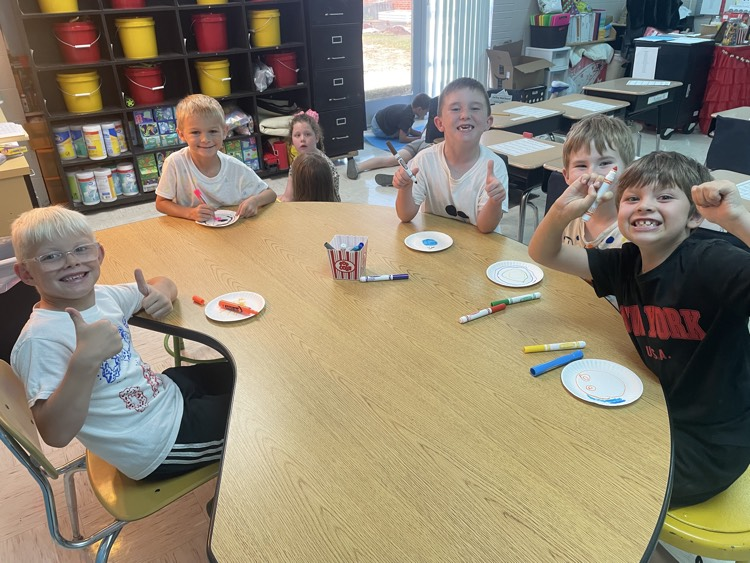 Mrs. Gray’s class with dot art