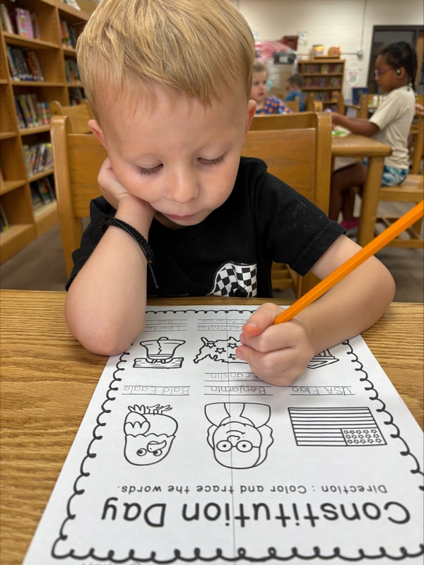 pre-k celebrating Constitution Day