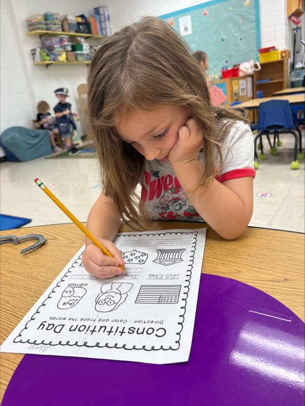 pre-k celebrating Constitution Day