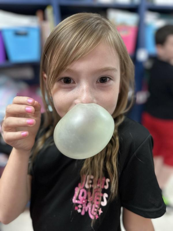 first graders blowing bubbles keep trying and you’ll get it! great reminder 