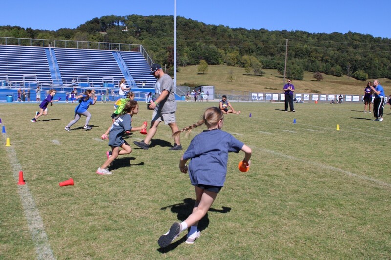 students playing  games at track and field day
