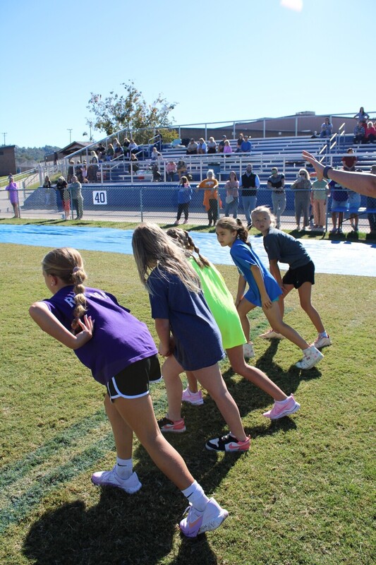 students playing  games at track and field day