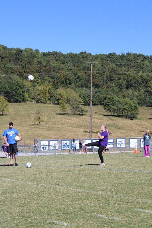 students playing  games at track and field day