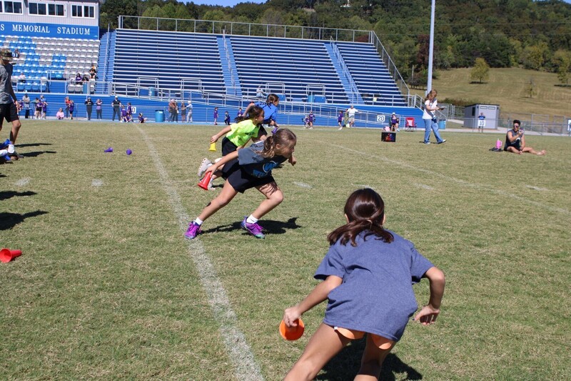 students playing  games at track and field day
