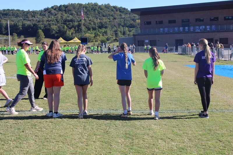 students playing  games at track and field day