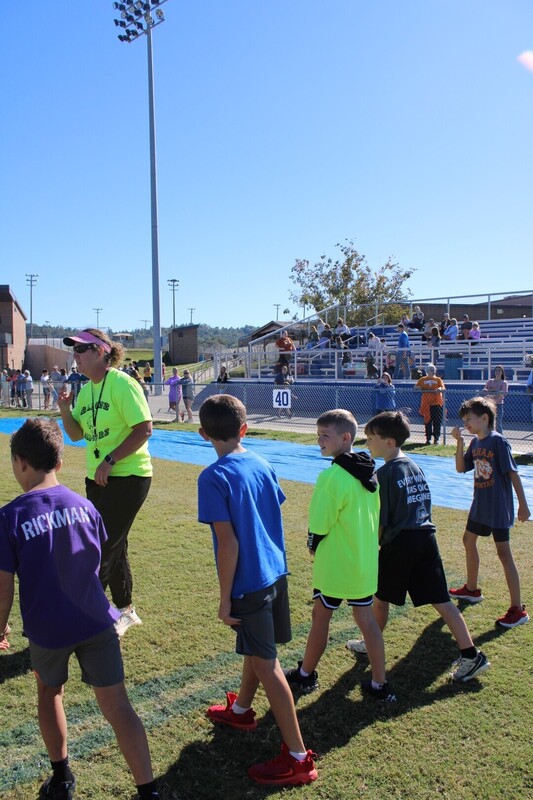 students playing  games at track and field day
