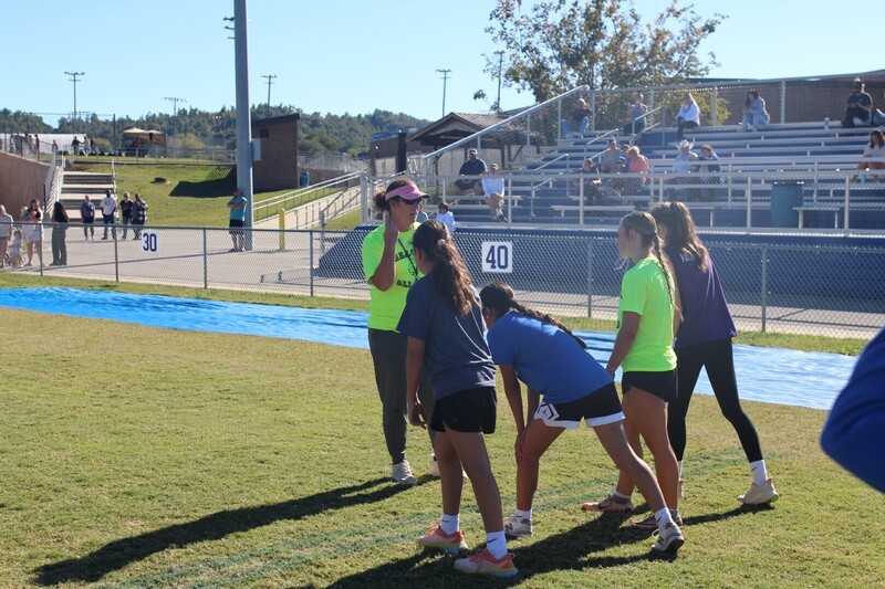 students playing  games at track and field day