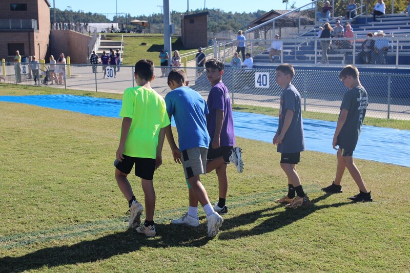 students playing  games at track and field day