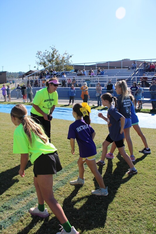 students playing  games at track and field day