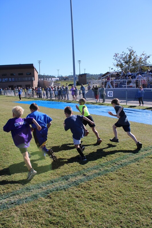 students playing  games at track and field day