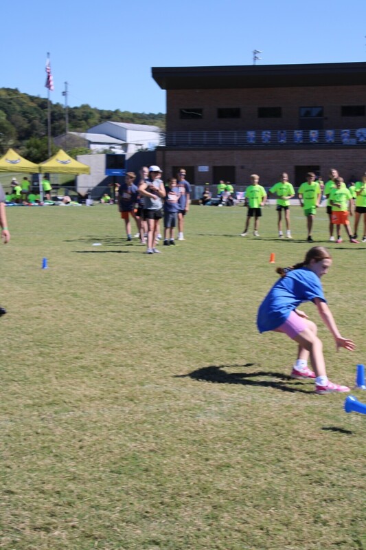 students playing  games at track and field day