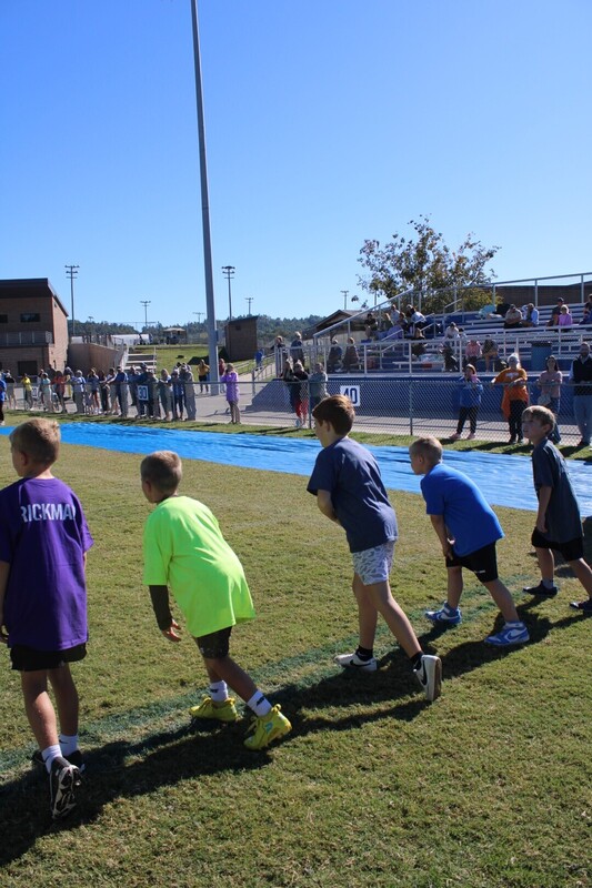 students playing  games at track and field day