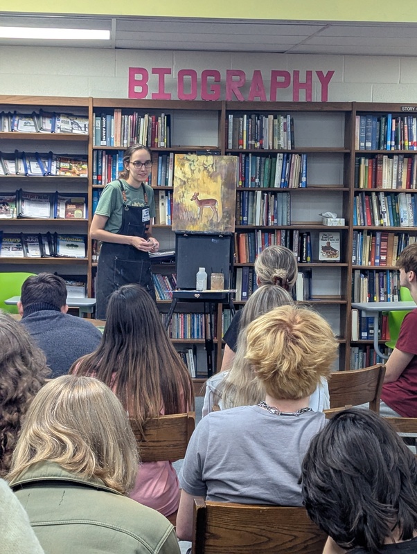 Miss Morrison painting