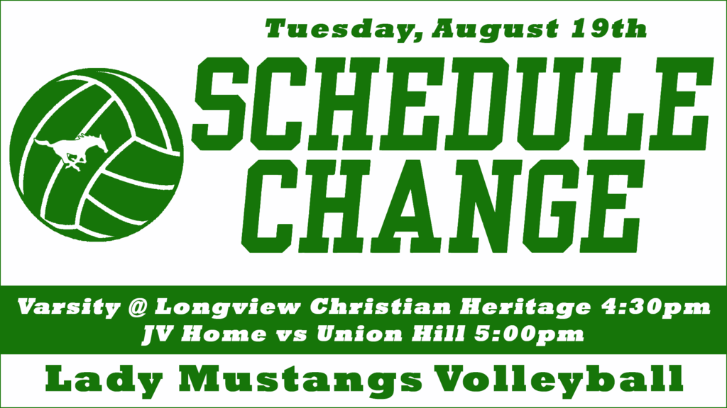 Volleyball Schedule Change for Aug 19th
