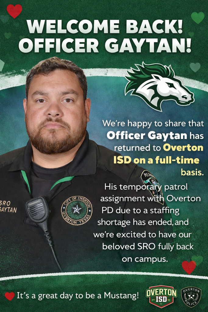 Welcome Back Officer Gaytan