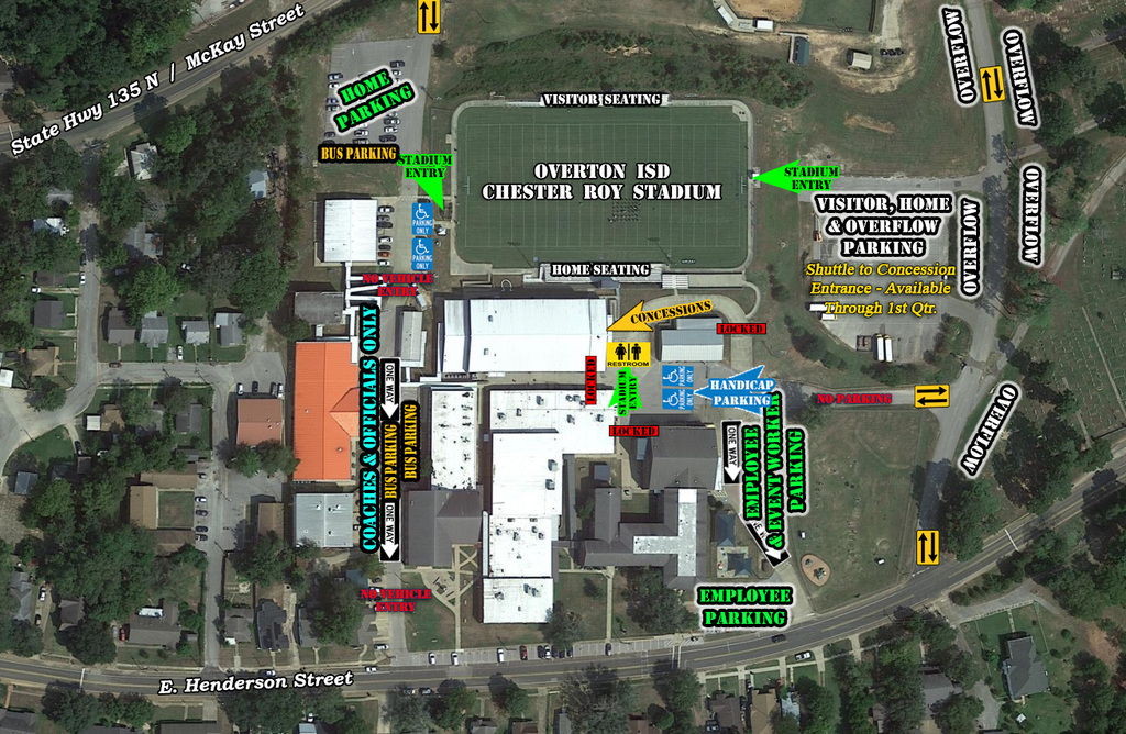 Overton ISD Event Parking Map