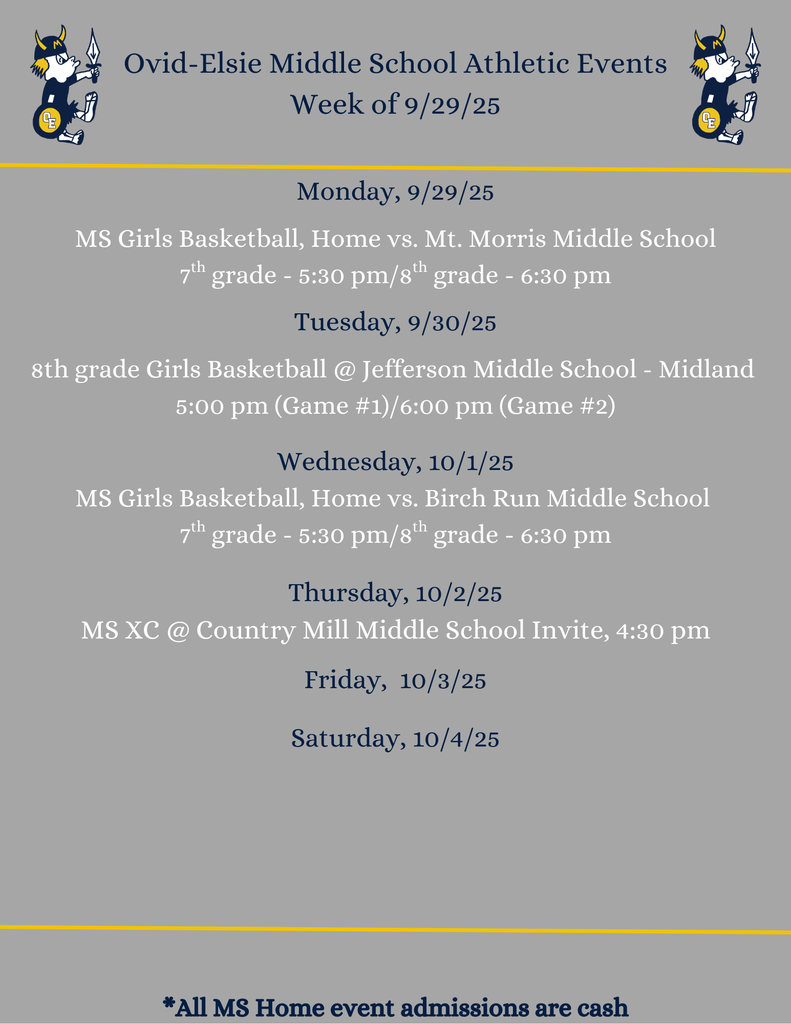 MS Athletics - week of 9/29