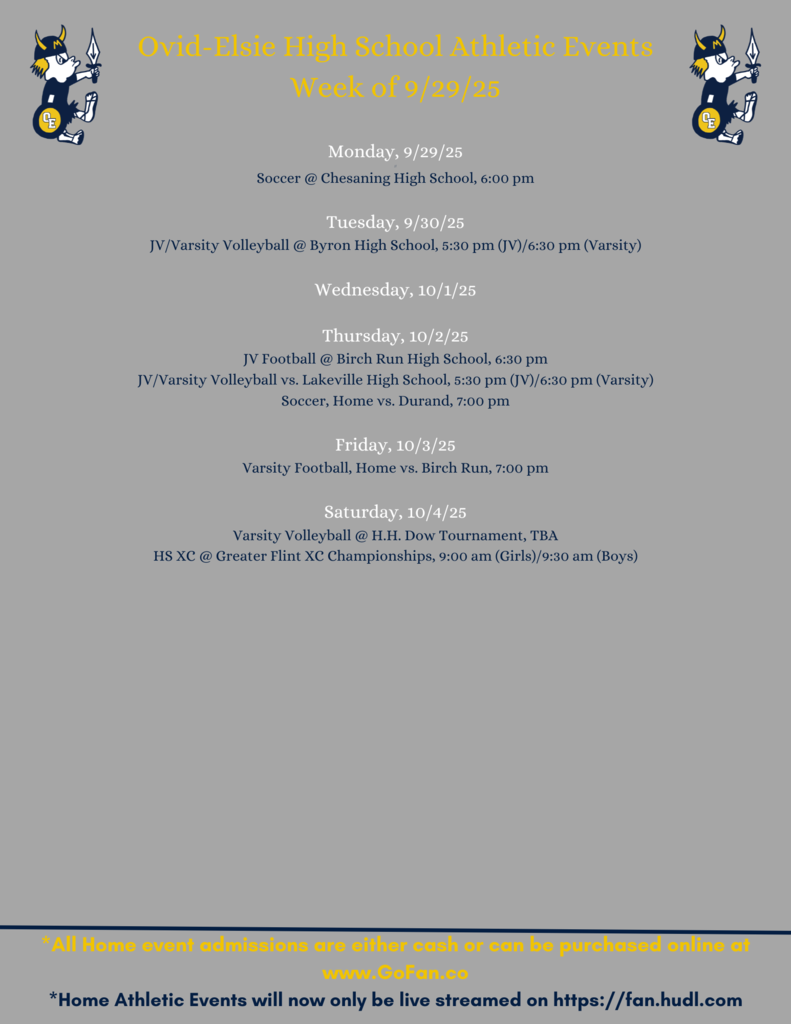 Athletics - week of 9/29/25