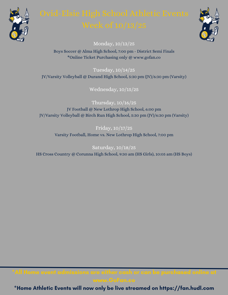Athletics - week of 10/13/25