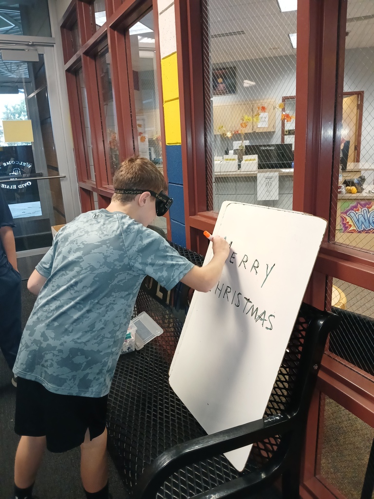 Writing with goggles on