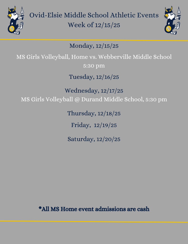 MS Athletics - week of 12/15/25