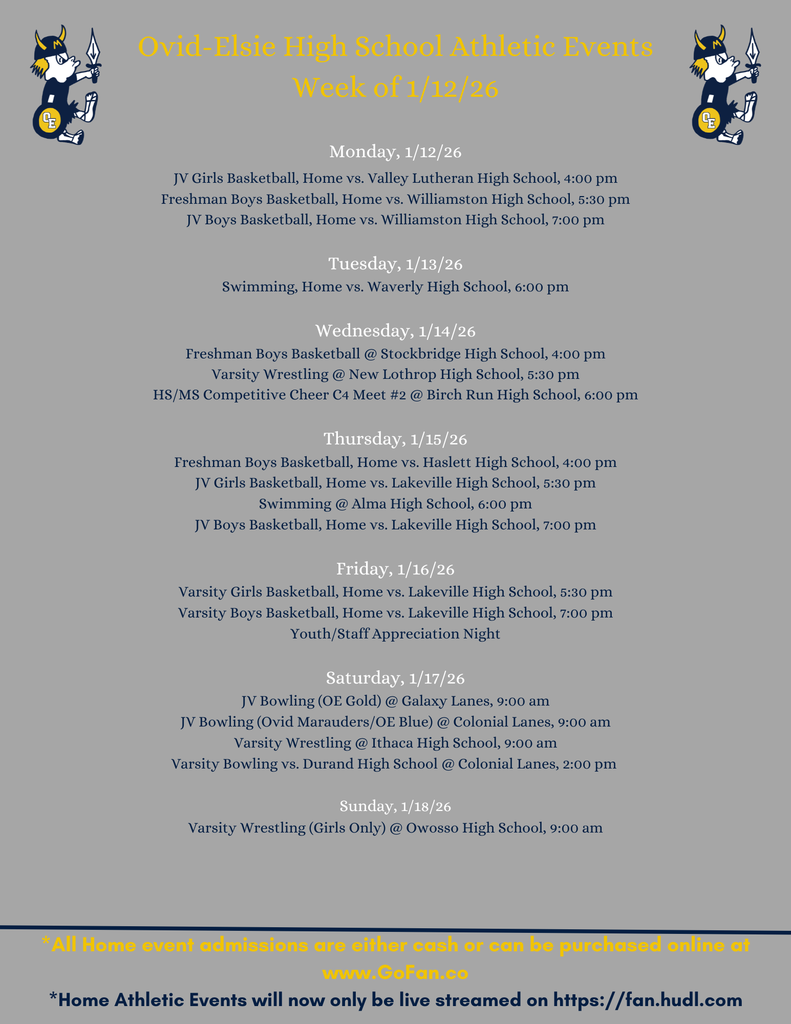 Athletics week of 1/12/26