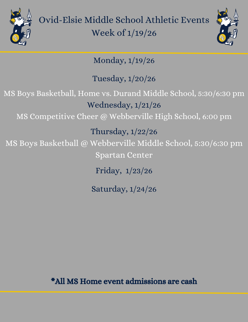 MS Athletics week of 1/19/26