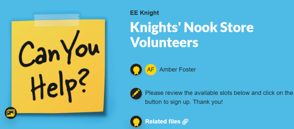 Volunteers needed for EE Knight PBIS Store