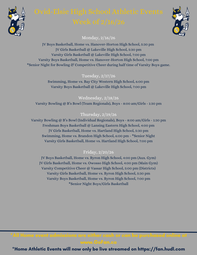 HS athletics - week of 2/16/26
