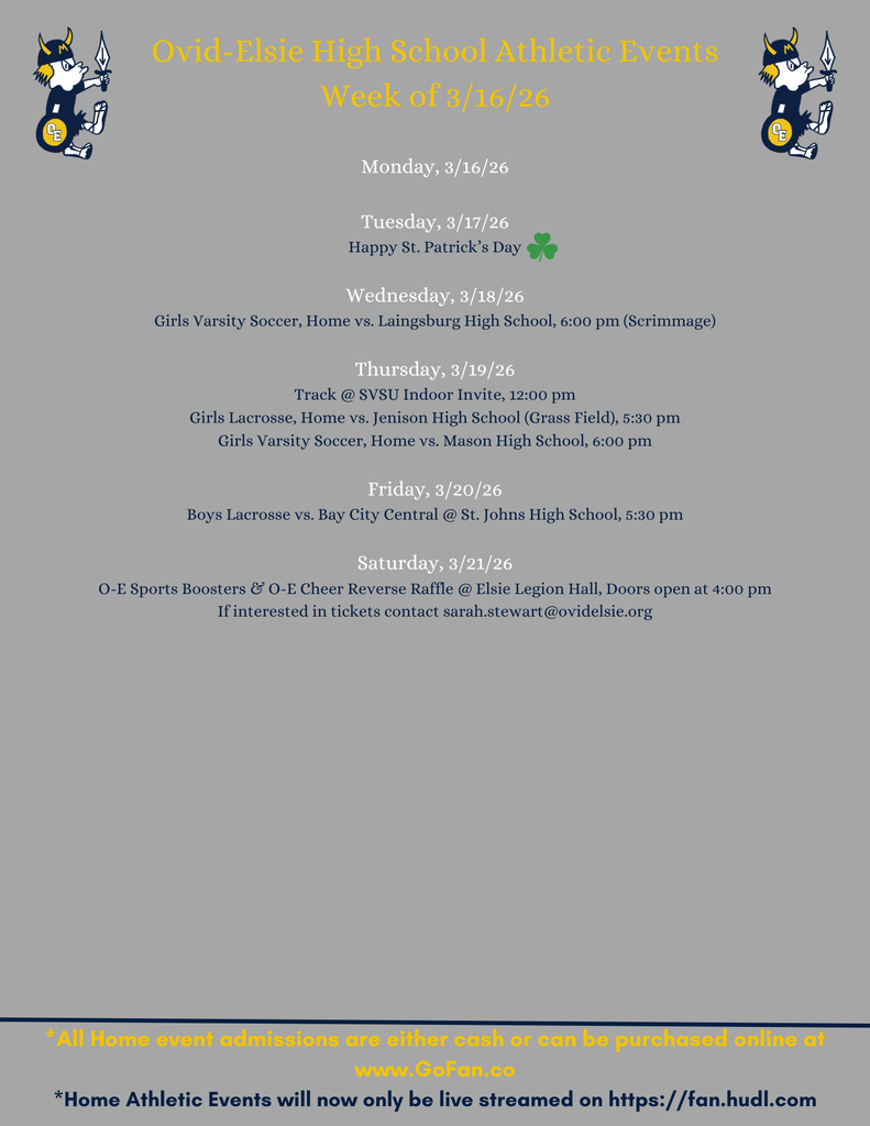 HS Athletics - week of 3/16/26