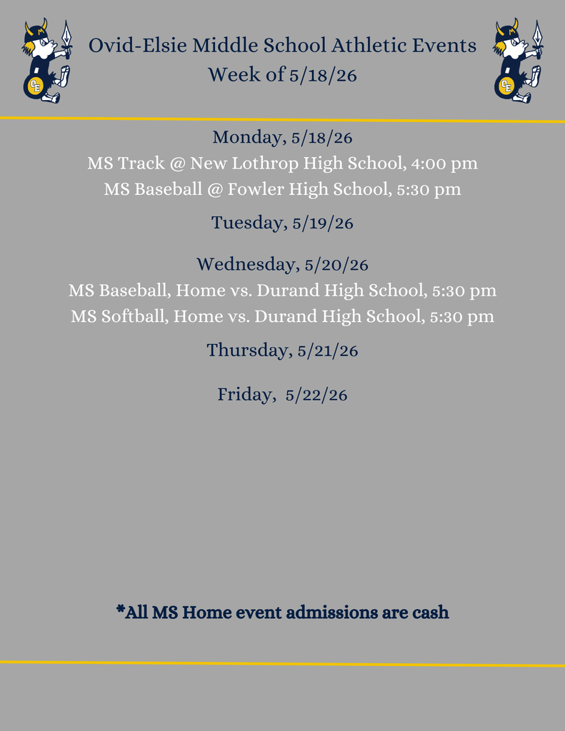 MS Athletics - week of 5/18/26