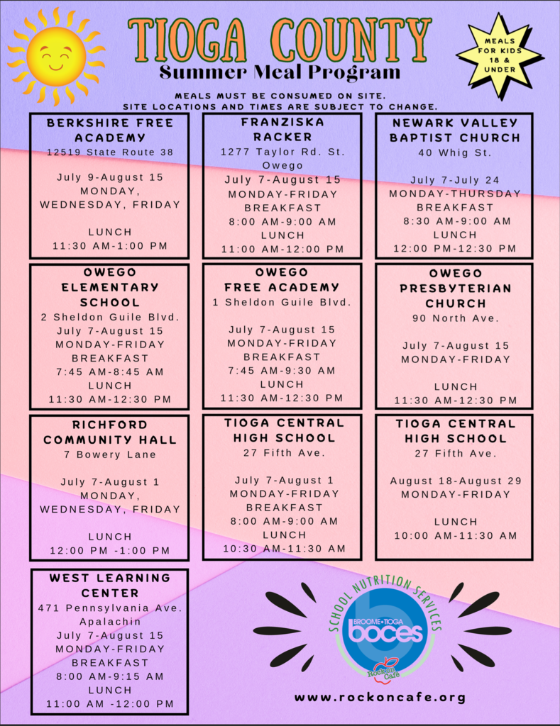Tioga County Summer Meals