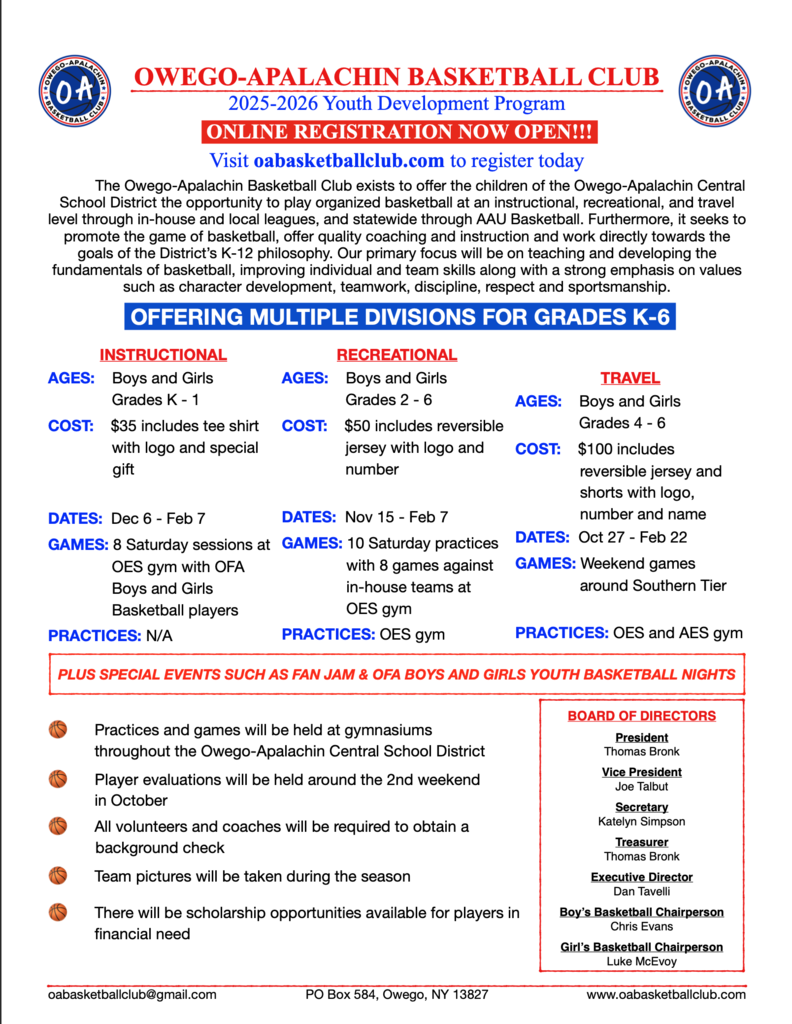 OA Bball Club Registration