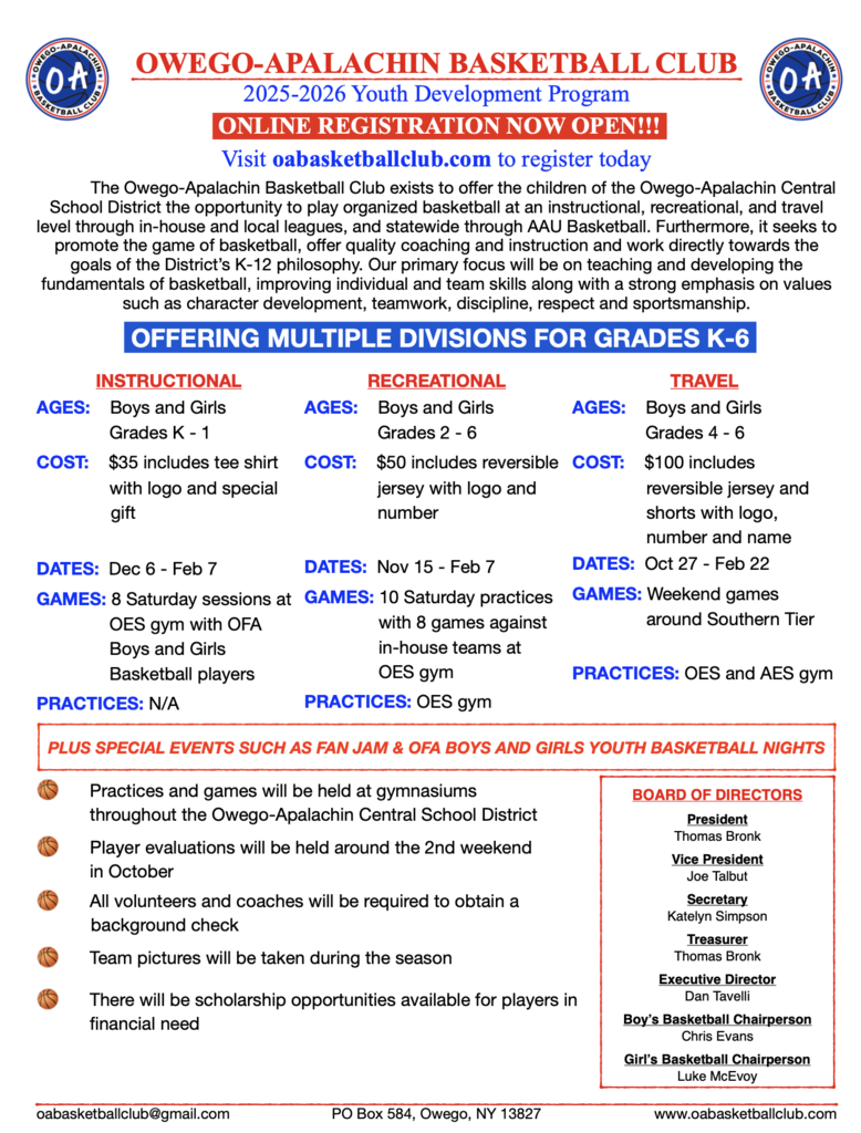 OA Bball Club Registration