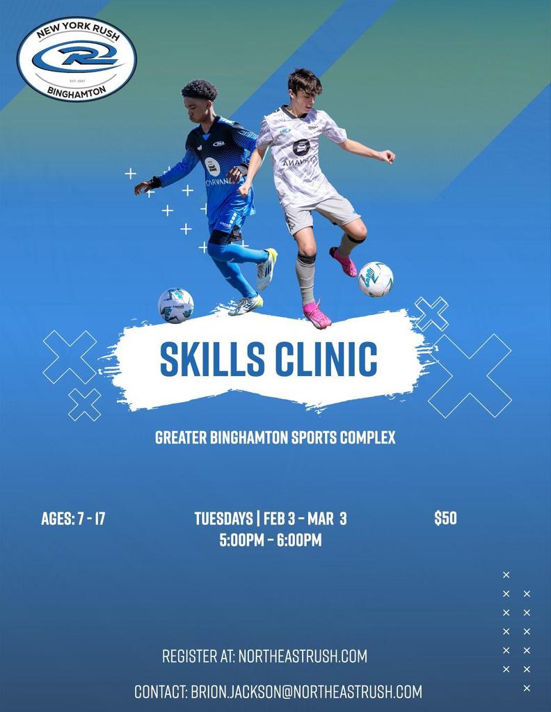 NY Rush Soccer Clinics Flier