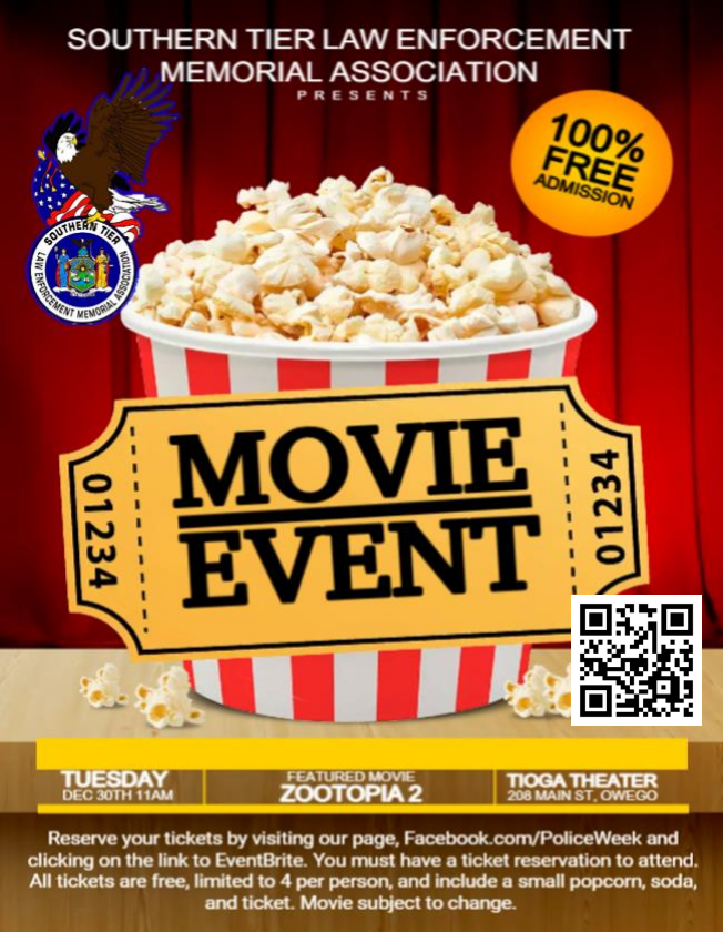 S. Tier Law Enforcement Movie Event Flier