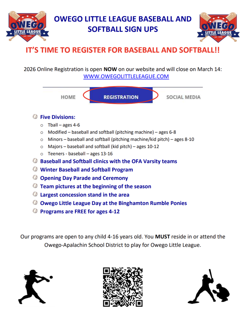 Owego Little League Registration Flier