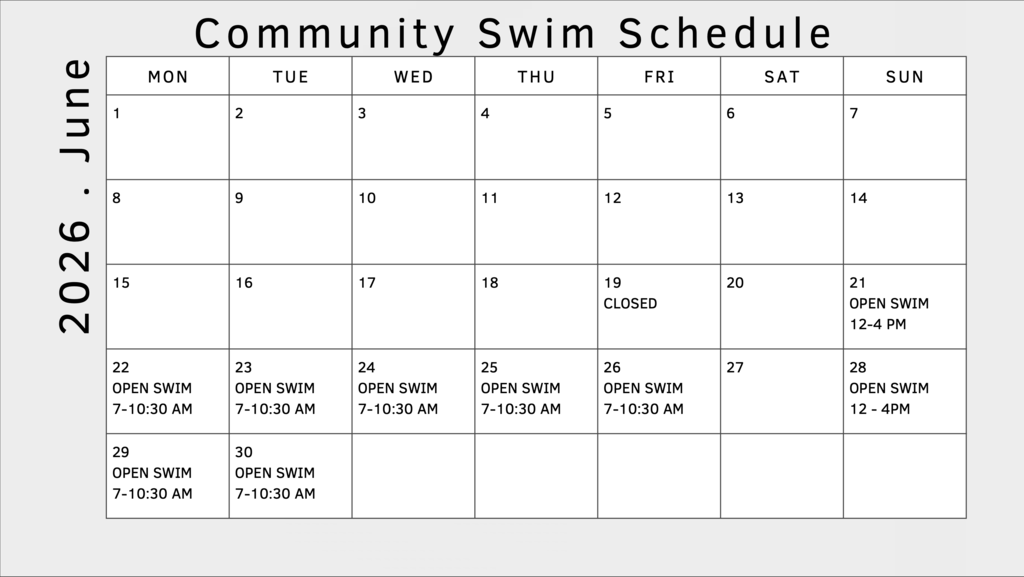 June Pool Schedule
