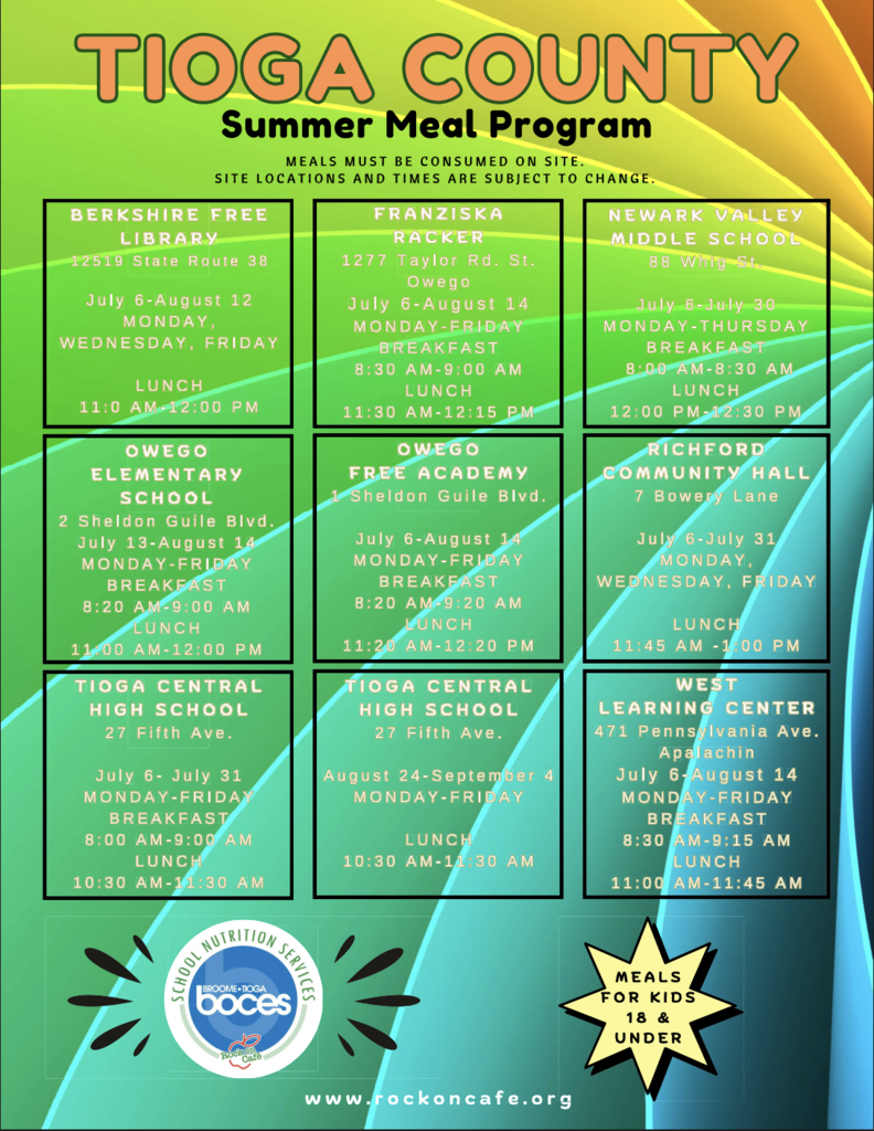 Tioga Summer Meals Flyer