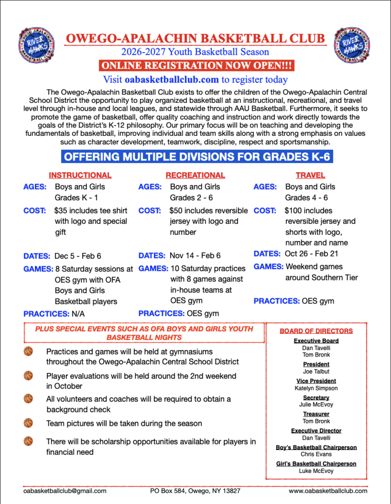 OA Bball Club Registration