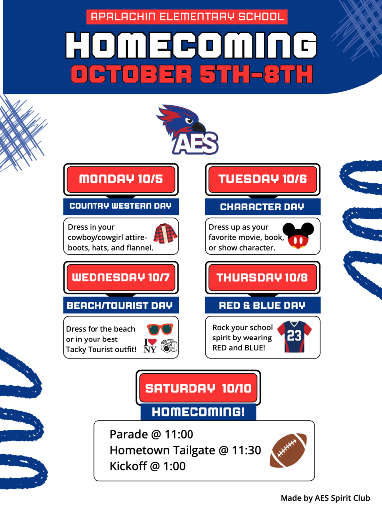 AES Spirit Week 2026 Flyer